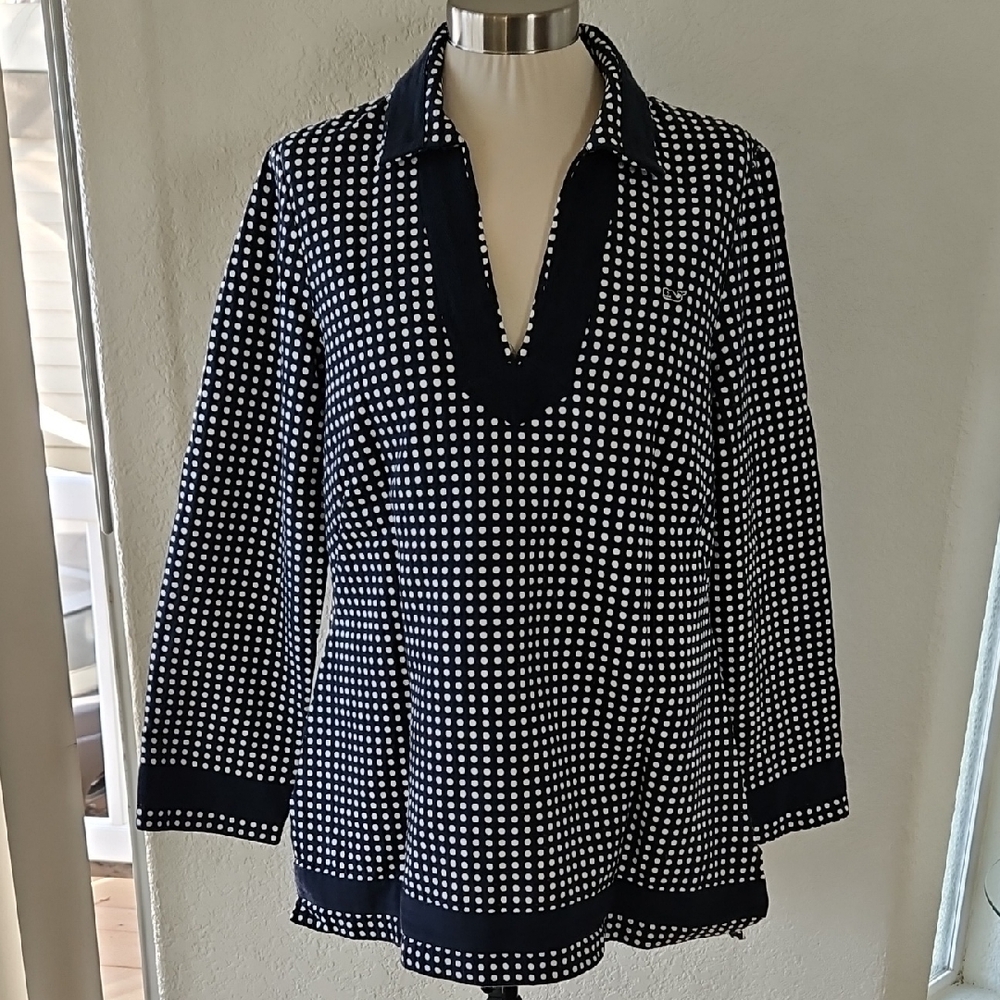 Vineyard Vines Navy and White Women's Jacket